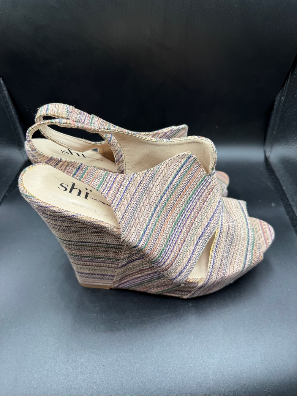 Shi by JOURNEYS by Journeys Multicolor Striped Wedge Sandals